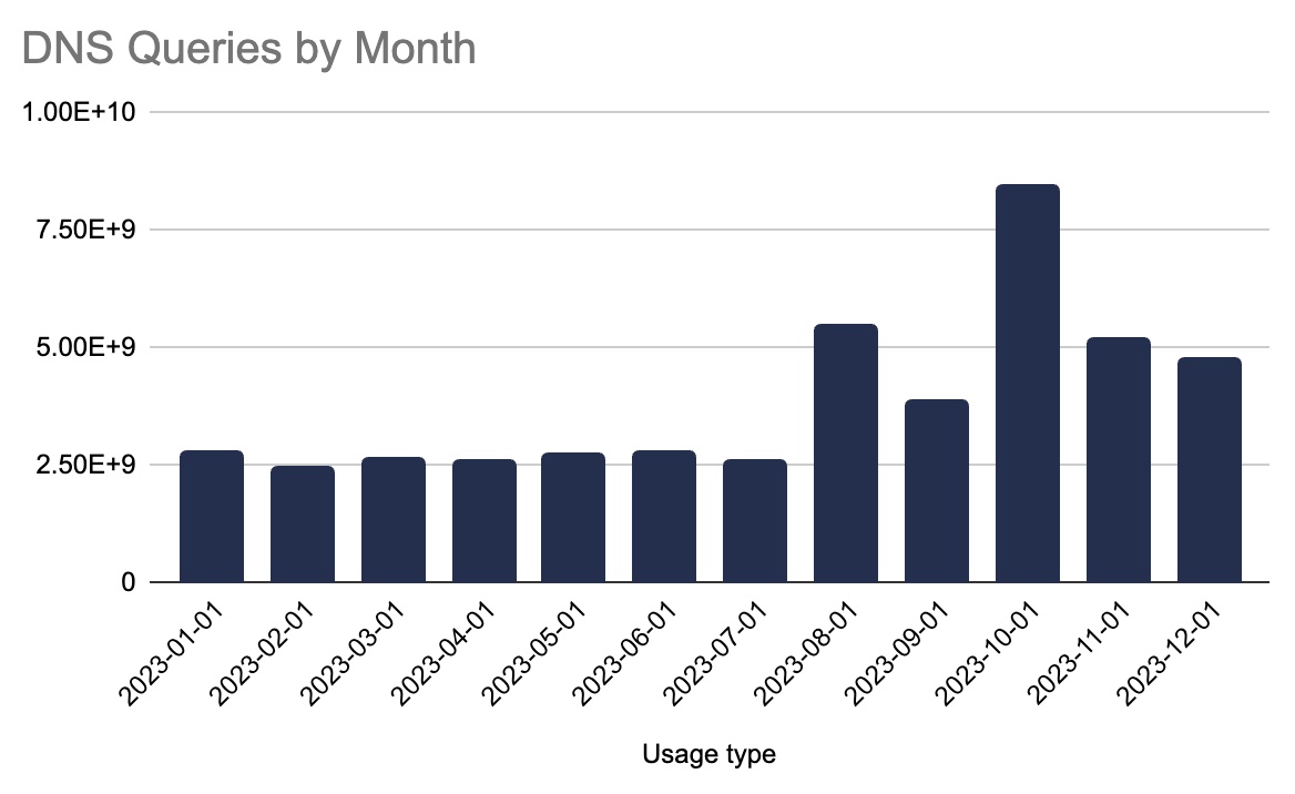 Monthly DNS Query Chart